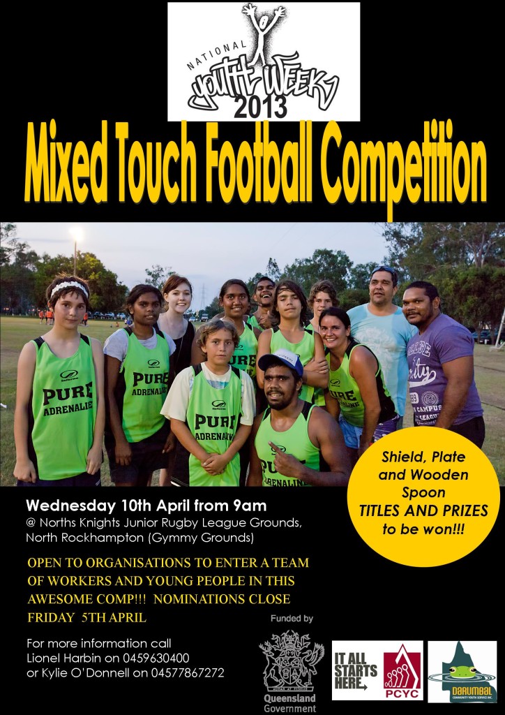 Youth Week Touch Footy Comp poster