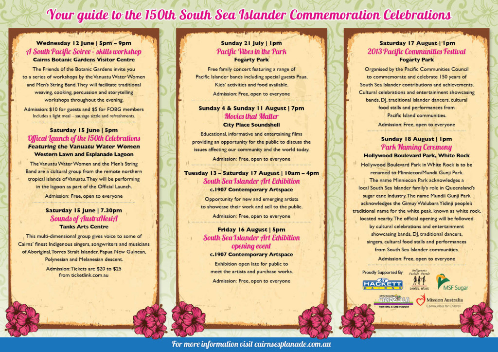 official event posters – cairns south sea island commemoration ...